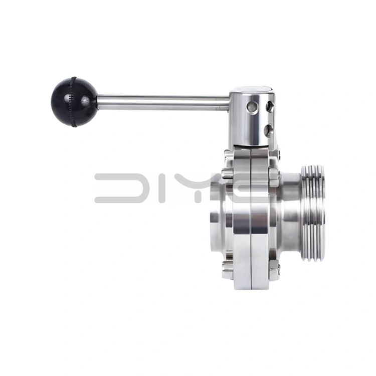 सेनेटरी वेल्ड थ्रेडेड बटरफ्लाई वाल्व